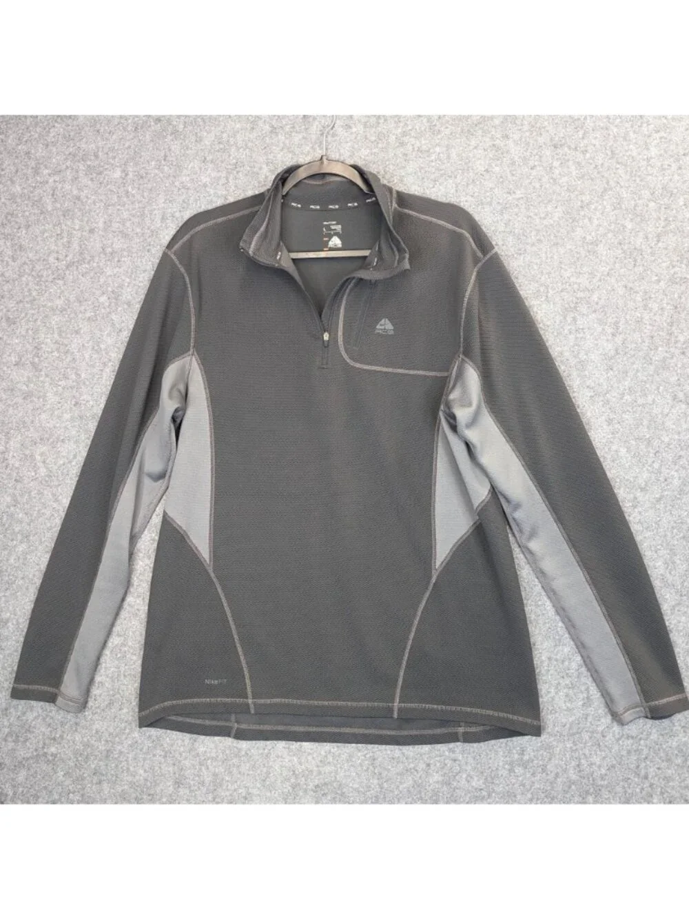 Nike ACG Mens XL 1/4 Zip Pullover Gray Athletic Fit Knit Sweatshirt Hiking Top